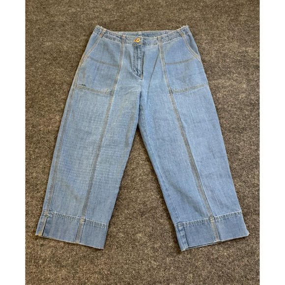 VTG Ralph Lauren Cropped Jeans‎ Women 10 Wide-Leg Gaucho Retro 90s Y2K Denim LRL - Picture 1 of 10